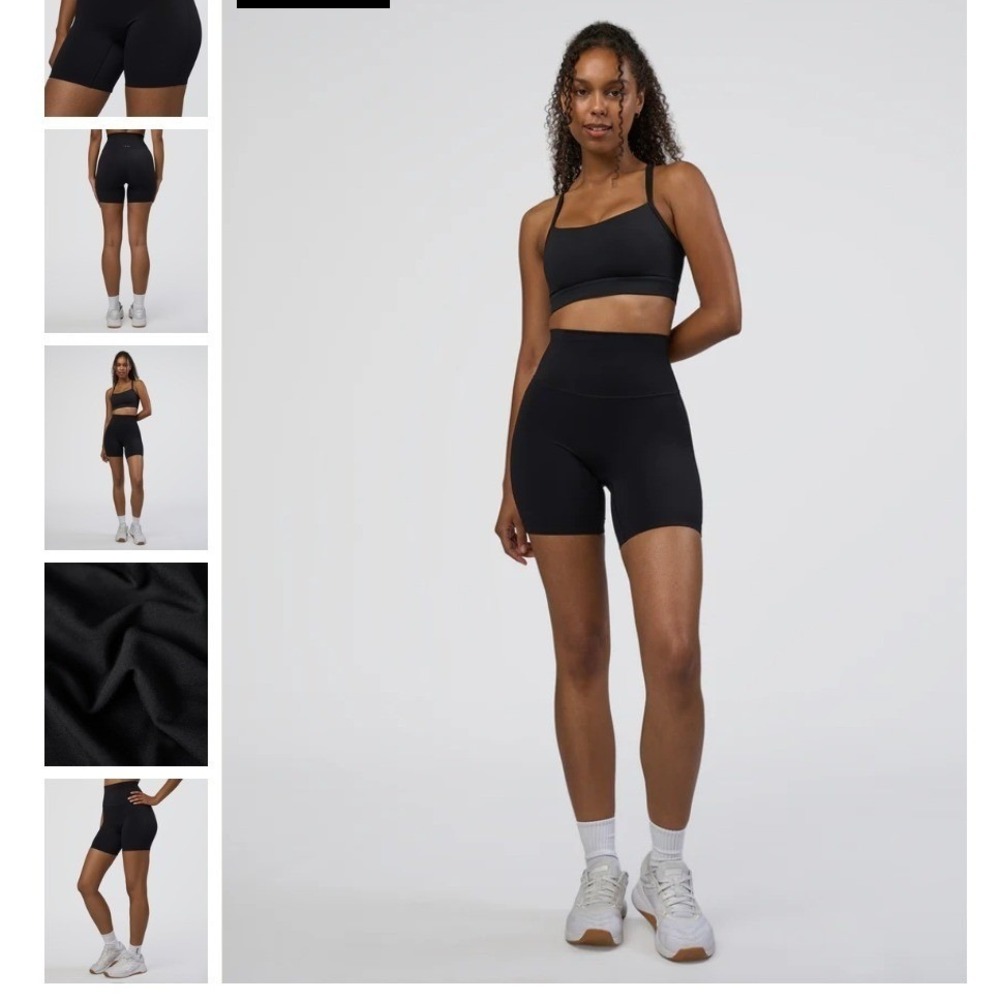 {LSKD} Elixir Mid Short Tight Black High Waist 6 inch Shorts Size Large NEW NWT